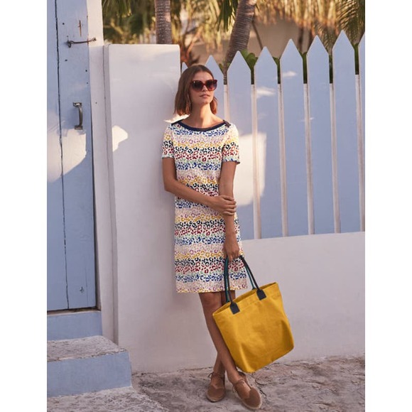 Boden Georgia Print Jersey Dress Size 8R - Picture 2 of 7